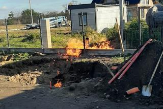 Ewakuacja w Łęgu Tarnowskim. Zapalił się gaz z uszkodzonego gazociągu