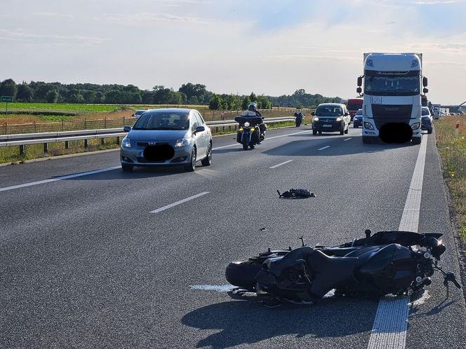 Śmier motocyklisty na A2