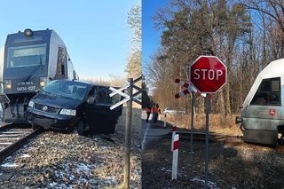 Lubelskie. Wypadek na przejeździe kolejowym. Kierowca busa wjechał wprost pod szynobus