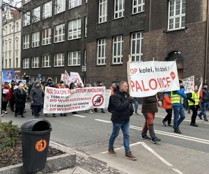 Protest przeciwko Kolei Dużych Prędkości w Katowicach 