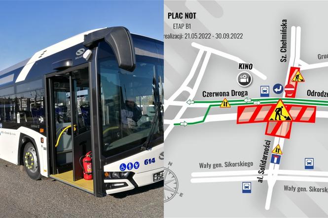 Utrudnienia drogowe w Toruniu i autobus MZK