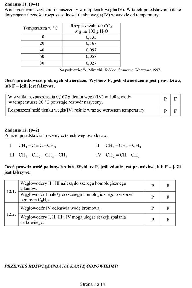 EGZAMIN GIMNAZJALNY 2013 PRZEDMIOTY PRZYRODNICZE - ARKUSZE, ODPOWIEDZI