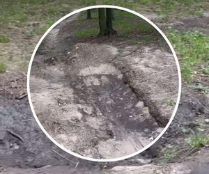 Młodzież zrobiła sobie tor przeszkód w zabytkowym parku