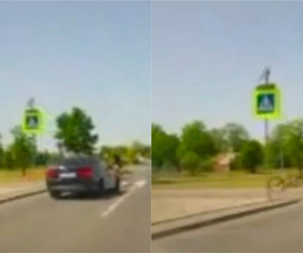 Poważny wypadek w Toruniu. Pijany kierowca BMW staranował rowerzystę