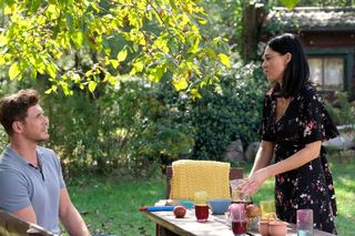 	M jak miłość odc. 1837. Iza (Adriana Kalska), Marcin (Mikołaj Roznerski)