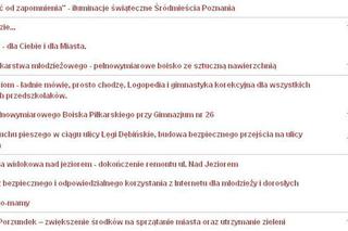 Poznański Budżet Obywatelski 2017 - projekty