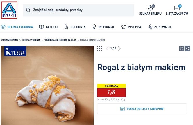 Ile kosztują rogale w dużych sieciach handlowych?