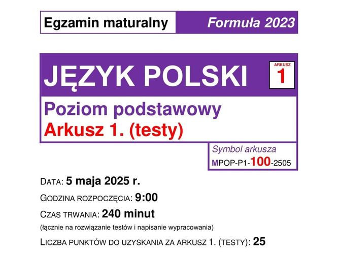 Matura 2025 - język polski