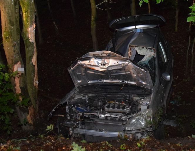  Zginęła pasażerka, kierowca uciekł z miejsca wypadku. 35-latek ukrywał się w lesie