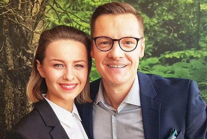M jak miłość. Marcin Mroczek (Piotrek), Anna Gorajska na planie