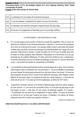 Matura język francuski rozszerzony strona 4