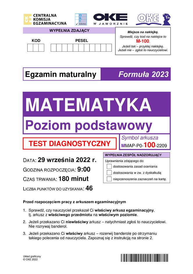 Matura próbna 2023: Matematyka. Oficjalne odpowiedzi CKE