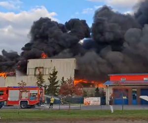 Pożar składowiska odpadów. Płonie też hala. Trwa walka o opanowanie ognia