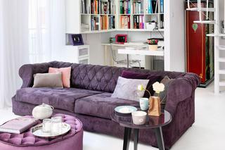 Fioletowa sofa