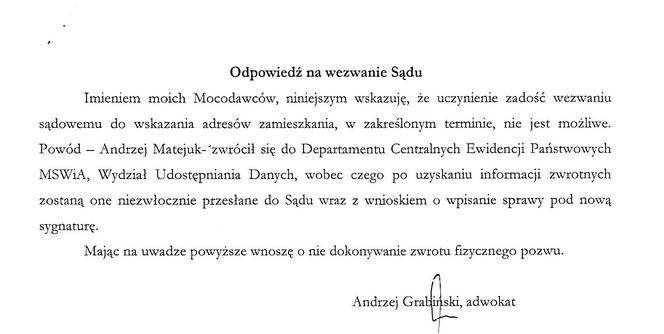 Matejuk! Skąd masz ten adres