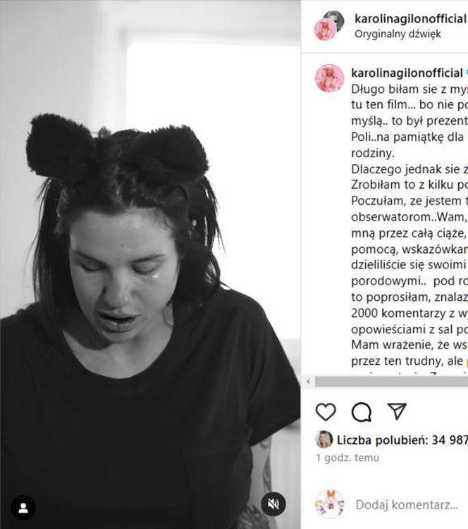 Mocne! Karolina Gilon pokazała swój poród