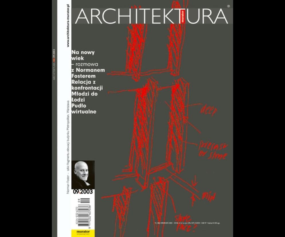 Okładka Miesięcznik Architektura 09/2003