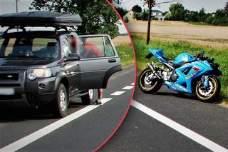 Straszny finał wyprzedzania! Jechała SUV-em, nie zauważyła motocyklisty