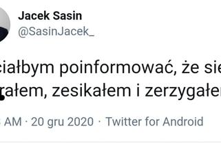 Fałszywe konto Jacka Sasina