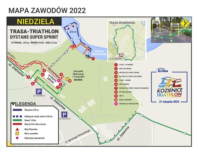 Mapa trasy Enea Kozienice Triathlon