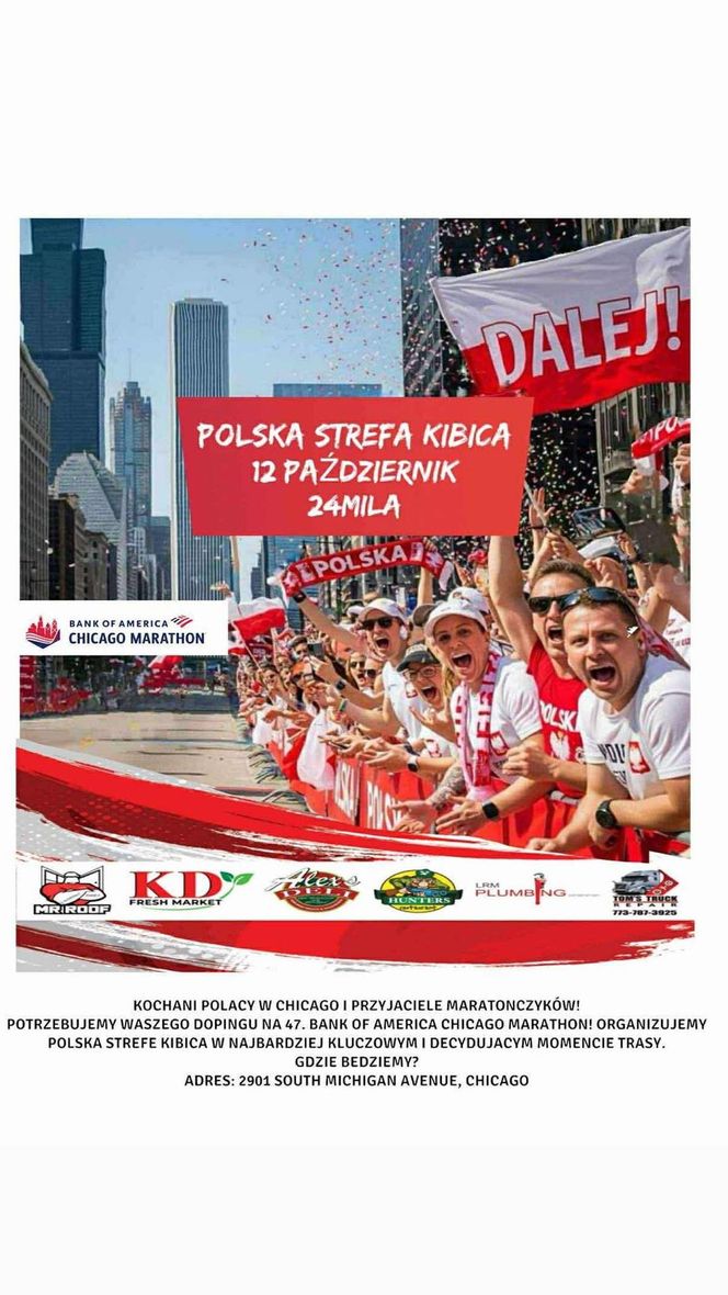 Polonia będzie dopingować biegaczy na 47. maratonie w Chicago