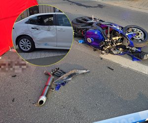 Nie żyje motocyklista. Nie miał szans w zderzeniu z osobówką