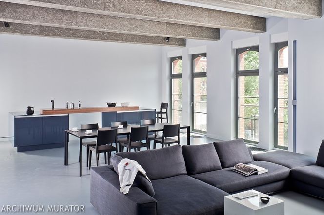 Salon w stylu industrialnym