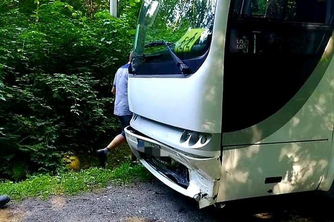 Wypadek w Kaczowicach na Dolnym Śląsku. Pijany kierowca wjechał w autobus szkolny
