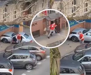 Huknął w kamienicę, a potem zwiał na oczach wszystkich!