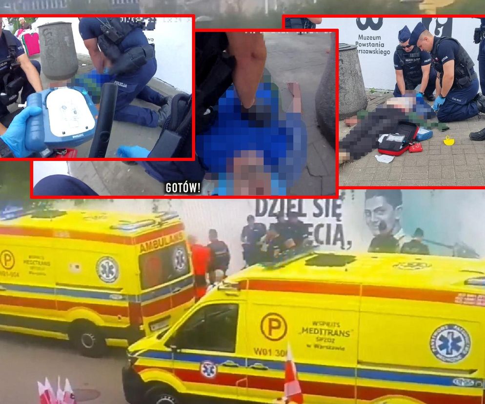 Mężczyzna spadł z muru i przestał oddychać! Heroiczna akcja policjantów