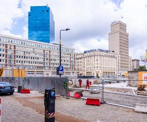 Parking podziemny pod placem Powstańców Warszawy w budowie