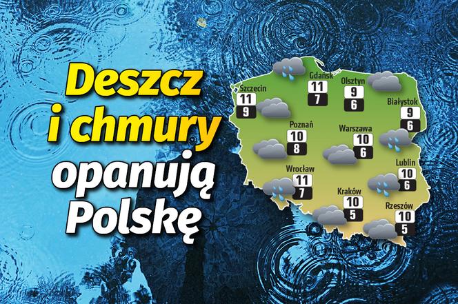 Deszcz i chmury opanują Polskę 