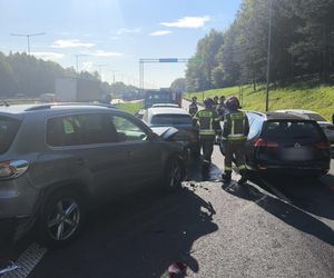 Wypadek na autostradzie A4 w Mysłowicach