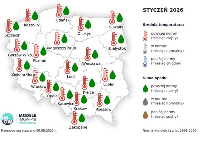 Prognoza długoterminowa IMGW na jesień/zimę