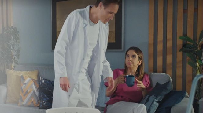 M jak miłość, odcinek 1891. Aneta (Ilona Janyst), Olek (Maurycy Popiel)