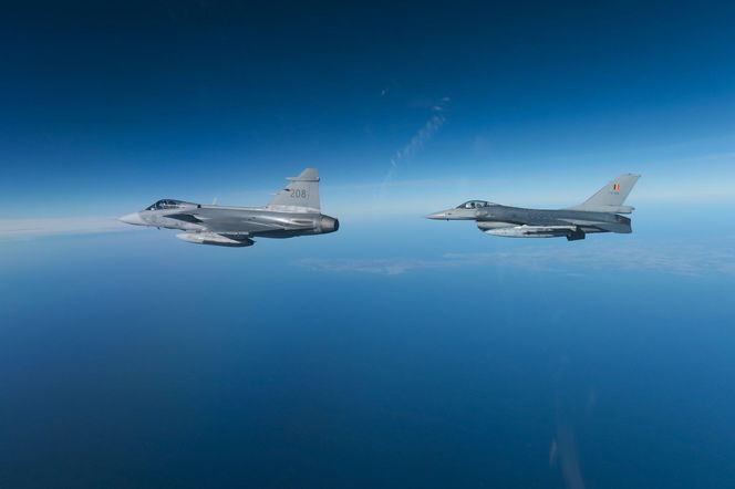 Szwedzki Gripen i Belgijski F-16