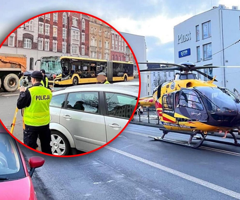 Gliwice. Autobus miejski huknął w ciągnik. Jest wielu rannych. Dwie osoby w ciężkim stanie [ZDJĘCIA].