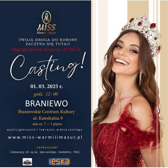 Miss Warmii i Mazur Casting Braniewo