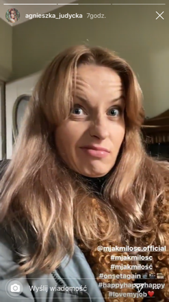 M jak miłość. Agnieszka Judycka (Nina) na planie