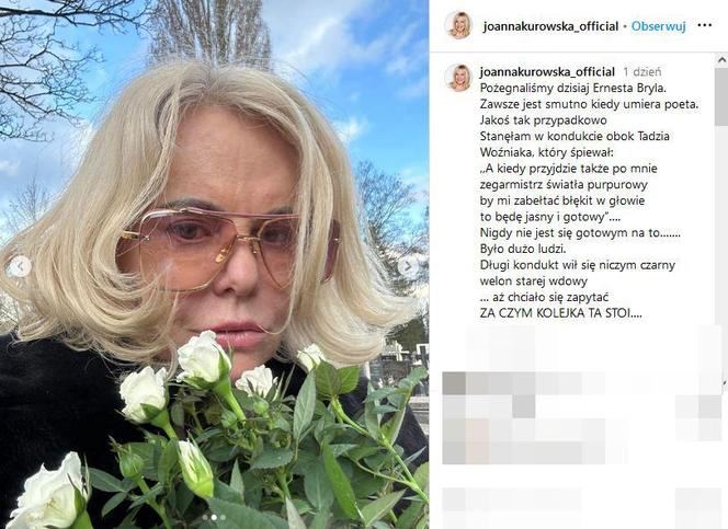  Joanna Kurowska na pogrzebie Ernesta Brylla