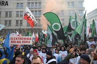 Protest górników i energetyków w Warszawie