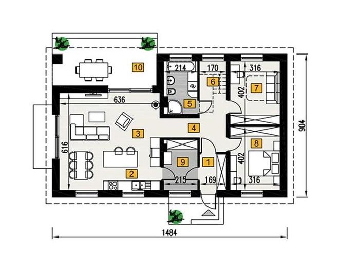 Projekt domu A101 W cieniu drzew (etapowy) - wizualizacje, plany