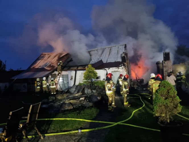 Pożar budynków w Kuźnicy Starej