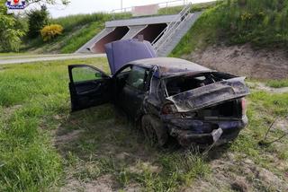 Drastyczny wypadek, Audi do kasacji. Wszystko przez sarnę na drodze