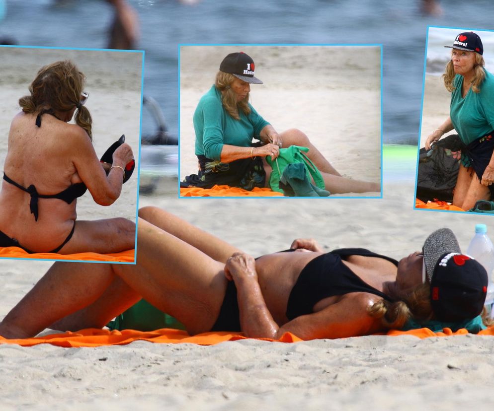 Agnieszka Fitkau-Perepeczko na plaży w Sopocie