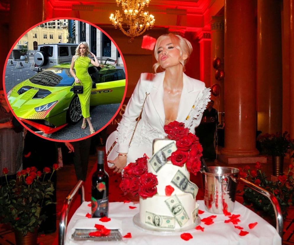 Caroline Derpienski chwali się bogactwem w Dubaju! Wystrojona w Versace i wewnątrz luksusowego samochodu