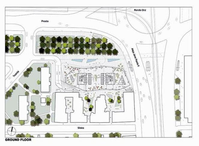 Nowy biurowiec przy rondzie ONZ (projekt Schmidt Hammer Lassen)
