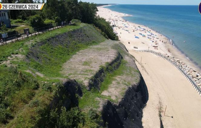 Tak wyglądały prace umocnienia klifu w Jastrzębiej Górze