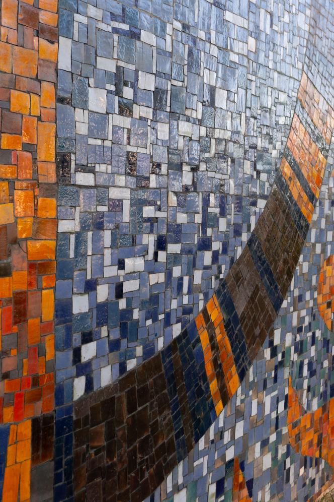 Wielkie czyszczenie mozaiki na Szpitalu Banacha - zdjęcia. Zniknęły bazgroły i chaszcze