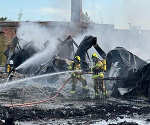 Pożar hali przemysłowej hurtowni zniczy przy ulicy Dojazd w Tarnowie